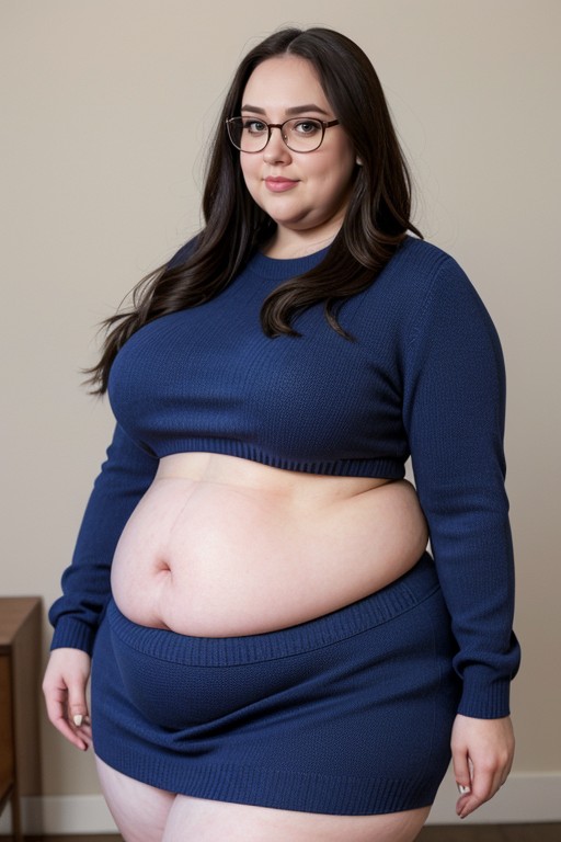 Gigantic Belly, Wearing A Sweater, Massive Soft Inner Thighs AI Porn