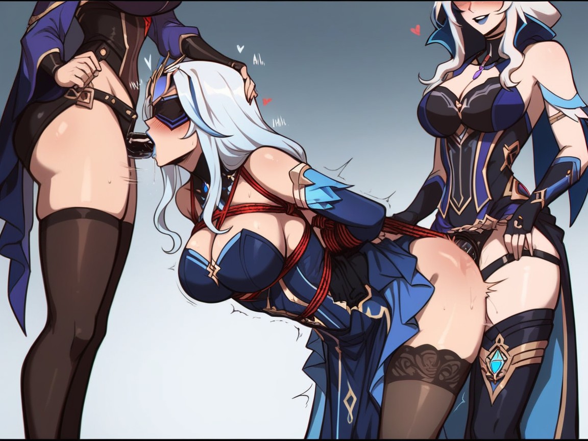 Blue Lipstick, Highly Detailed, Drooling Hentai AI Porn