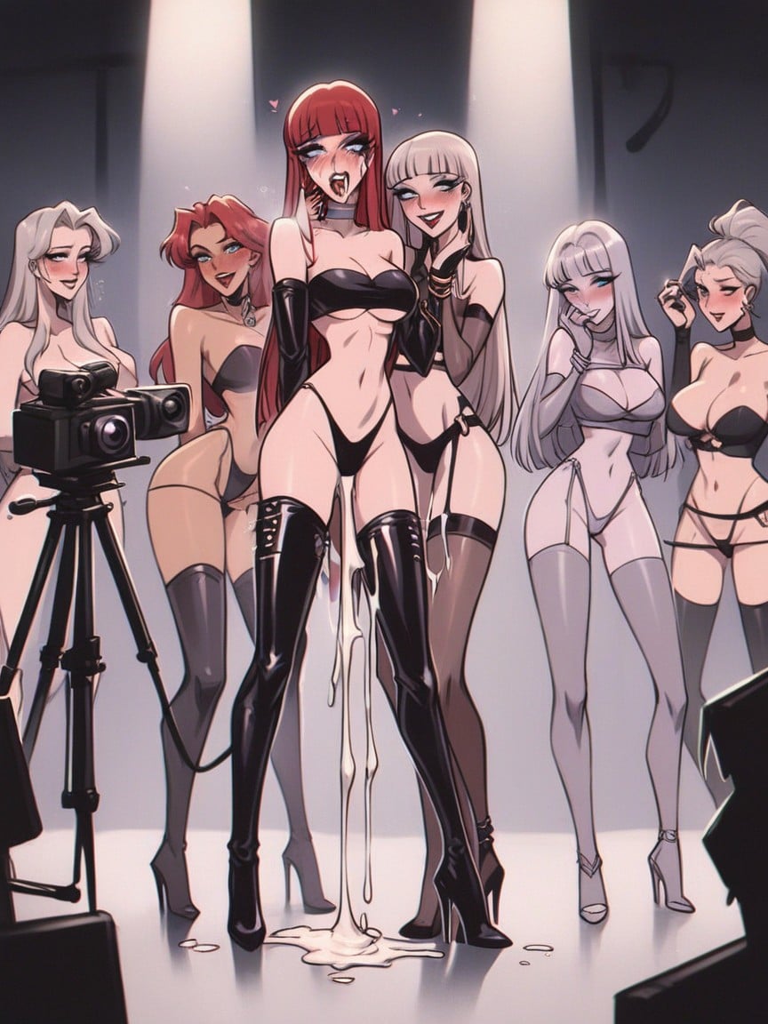 Cherry Red Hair, G String, Navel Exposed Hentai AI Porn