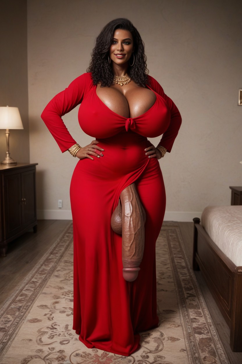 Full Body, Detail Face, Huge Cock Shemale AI Porn