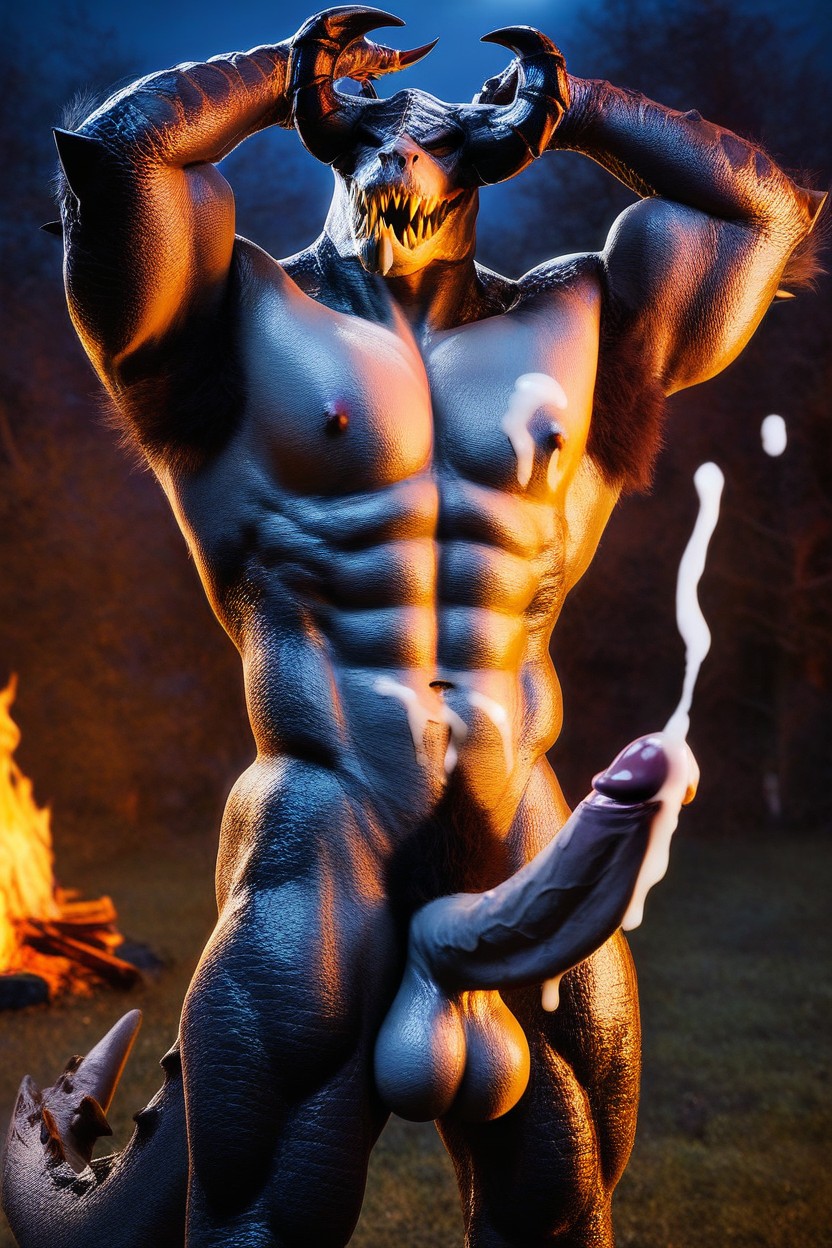 Solo, Big Dick, Cum On Abs 퍼리 AI 포르노