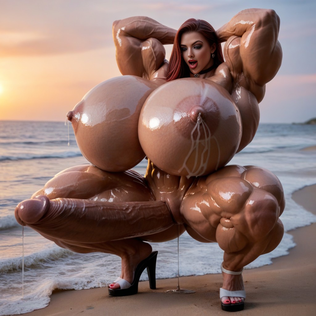 Extreme Muscle Definition Mass, Ultra Saggy Full Heavy Fake Tits, Gorgeous Sensual Pretty Goddess Fbb AI Porn