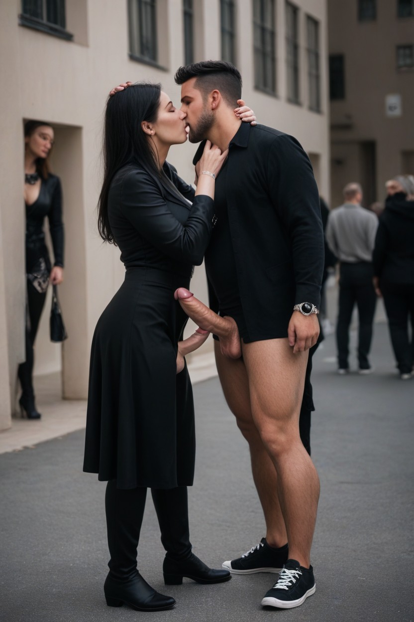 Dominant Giant Futanari, Submissive Man, Futanari Standing On Bottom Man AI Gay Porn