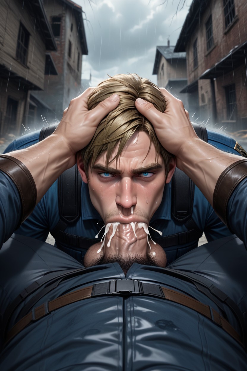 Leon Kennedy Eyes Rolling Back In Pleasure, Massive Arms, Shock Porno gay IA