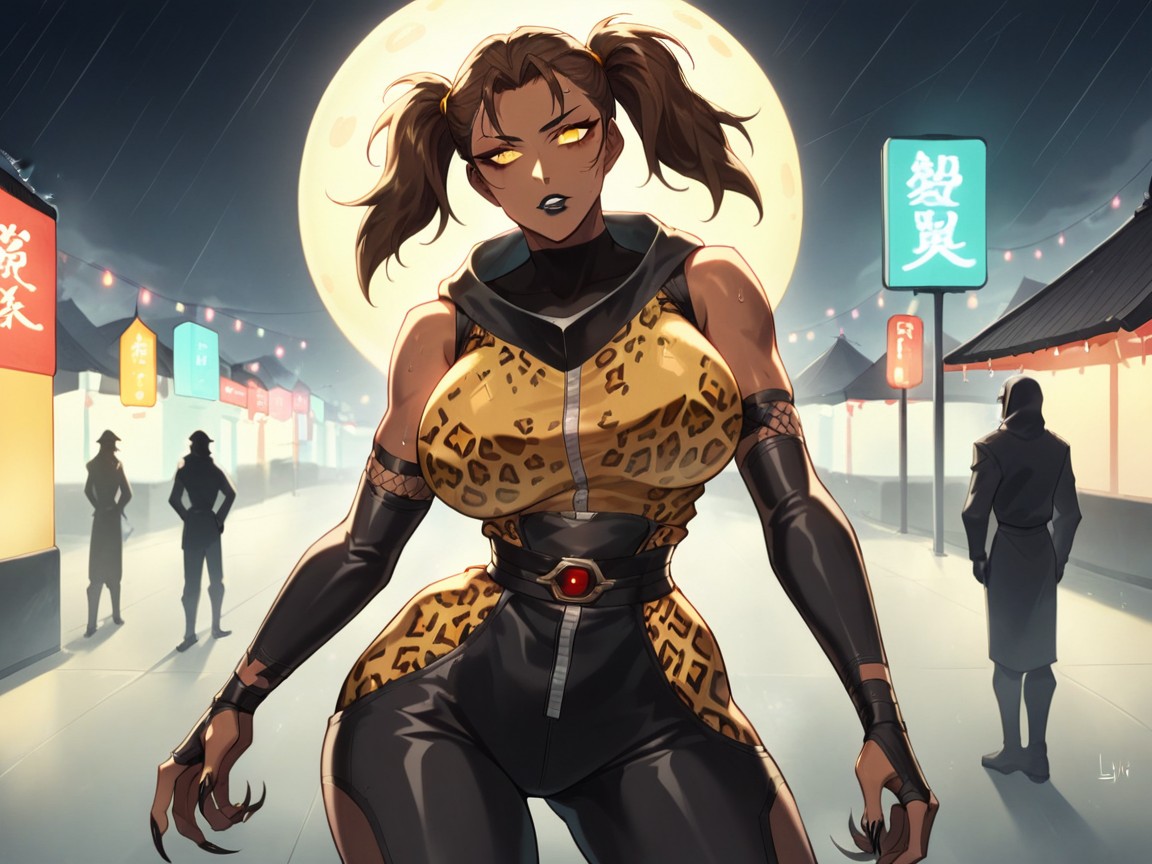 Long Claws, Cyberpunk City, Woman Sneaking Around AI Porn