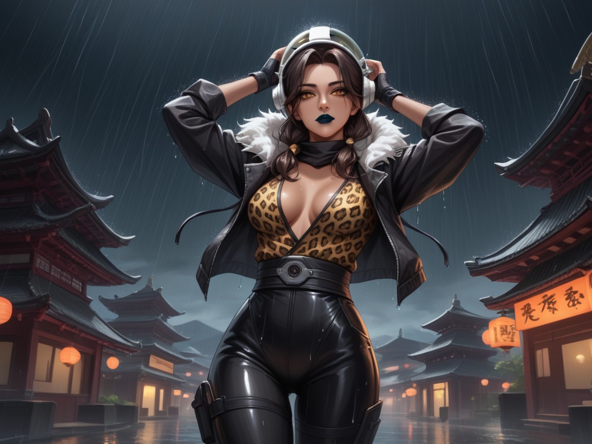 Sci-fi, Wearing Leopard Print Ninja Space Clothes, 1 Person Hentai AI Porn