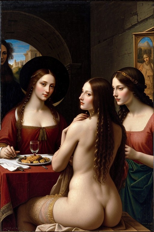 Thoughtful And Complete And Beautiful, Drinking Wine In Crystal Glasses, High And Excellent Rendering Quality AI Porn