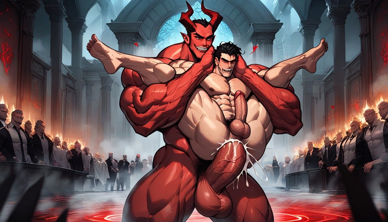 Only Males, Many People Around, Honed AI Gay Porn