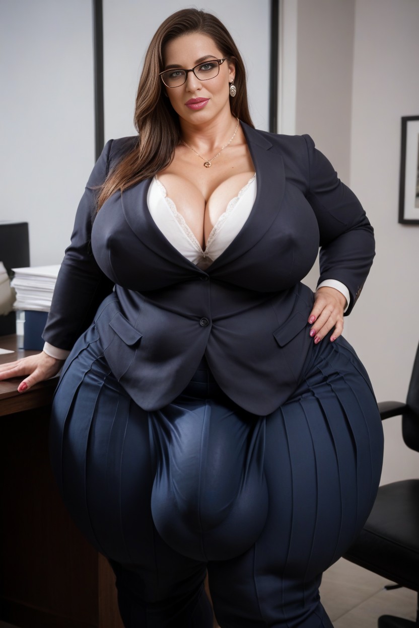 Huge Round Thighs, Standing, Covered Penis AI Porn
