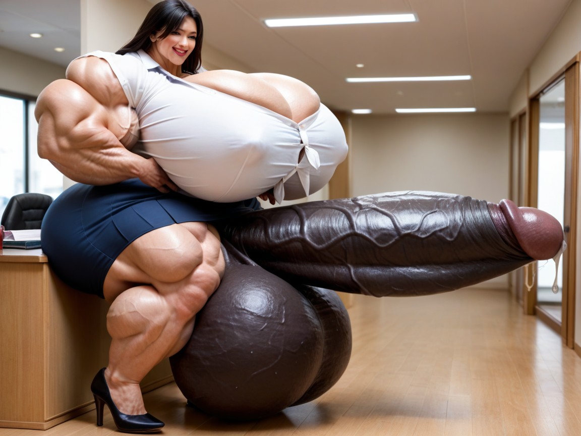 Hyper Gigantic Massive Black Penis, Hyper Gigantic Massive Black Testicles, Shir Shemale AI Porn