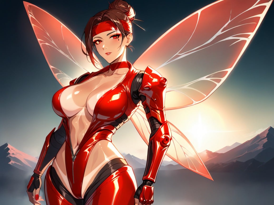 Wide Long Shoulders, Robot Armor, Chest Wider Than Hips AI Porn
