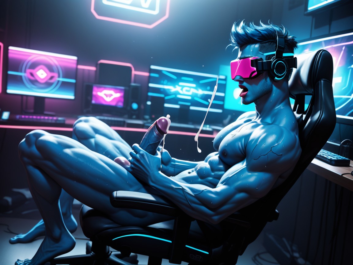 Cyberpunk, Neon Lights, Hypnotised AI Gay Porn