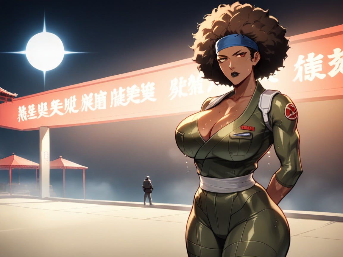 Serious Face, Ninja Headband, Wide Chest AI Porn