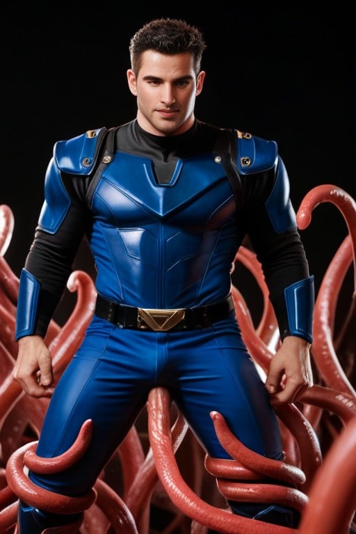 Sentai Hero Red, Sentai Hero Red Getting Fucked By Tentacles, Power Ranger AI Gay Porn