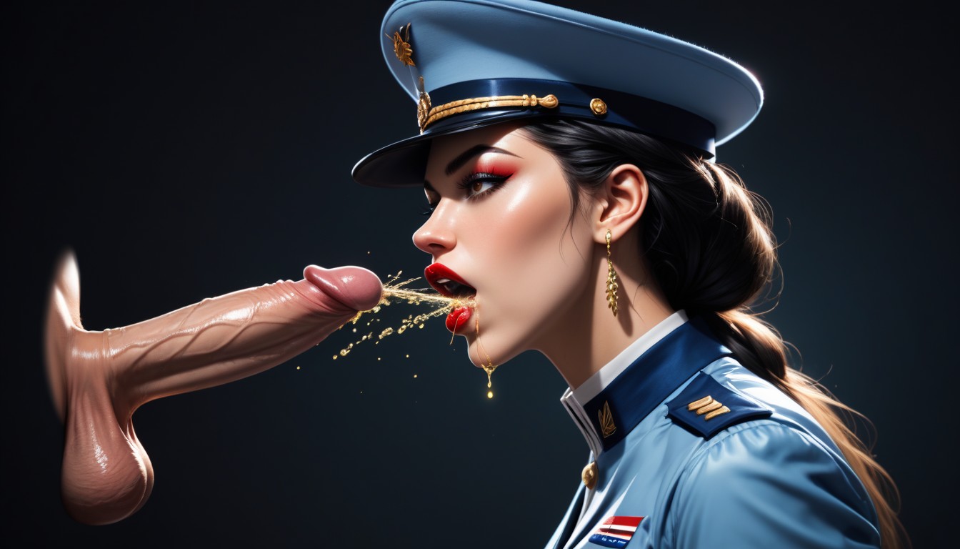 Stewardess, Hat, Full Body AI Porn