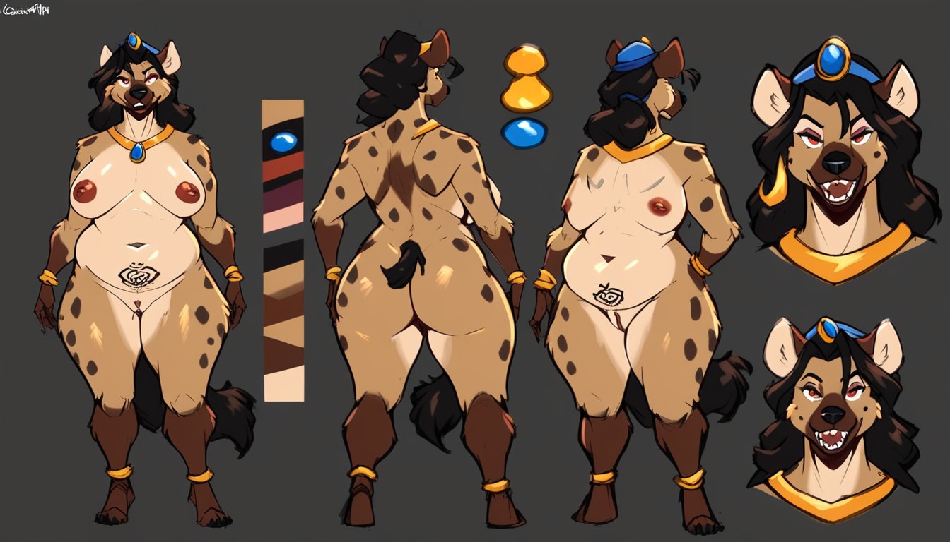 Front And Back, Naked, In Profile Furry AI Porn