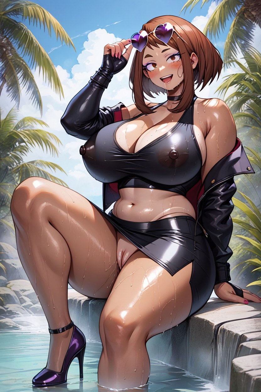Black Jacket, Black Opera Gloves, Black Jacket Hentai AI Porn