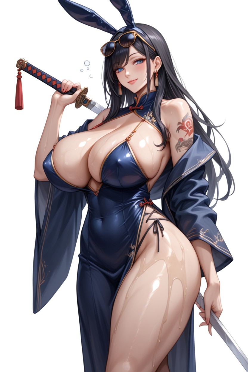 Oiled Skin, Smile, Solo Hentai AI Porn