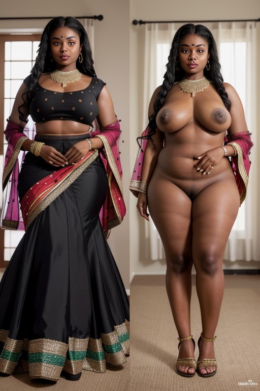 Volumetric, Nacked, African Woman With Face And Long Black Hair AI同性恋黄片