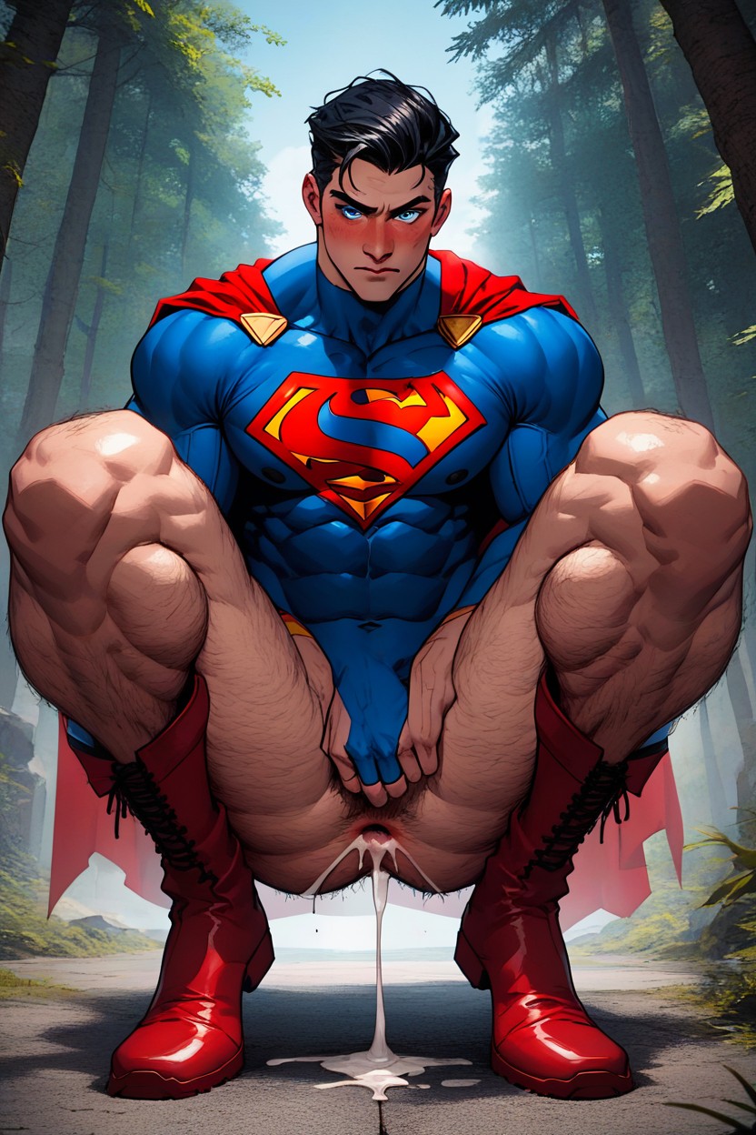 Exposed Asshole, Nervous And Self-conscious, Full Body AI Gay Porn