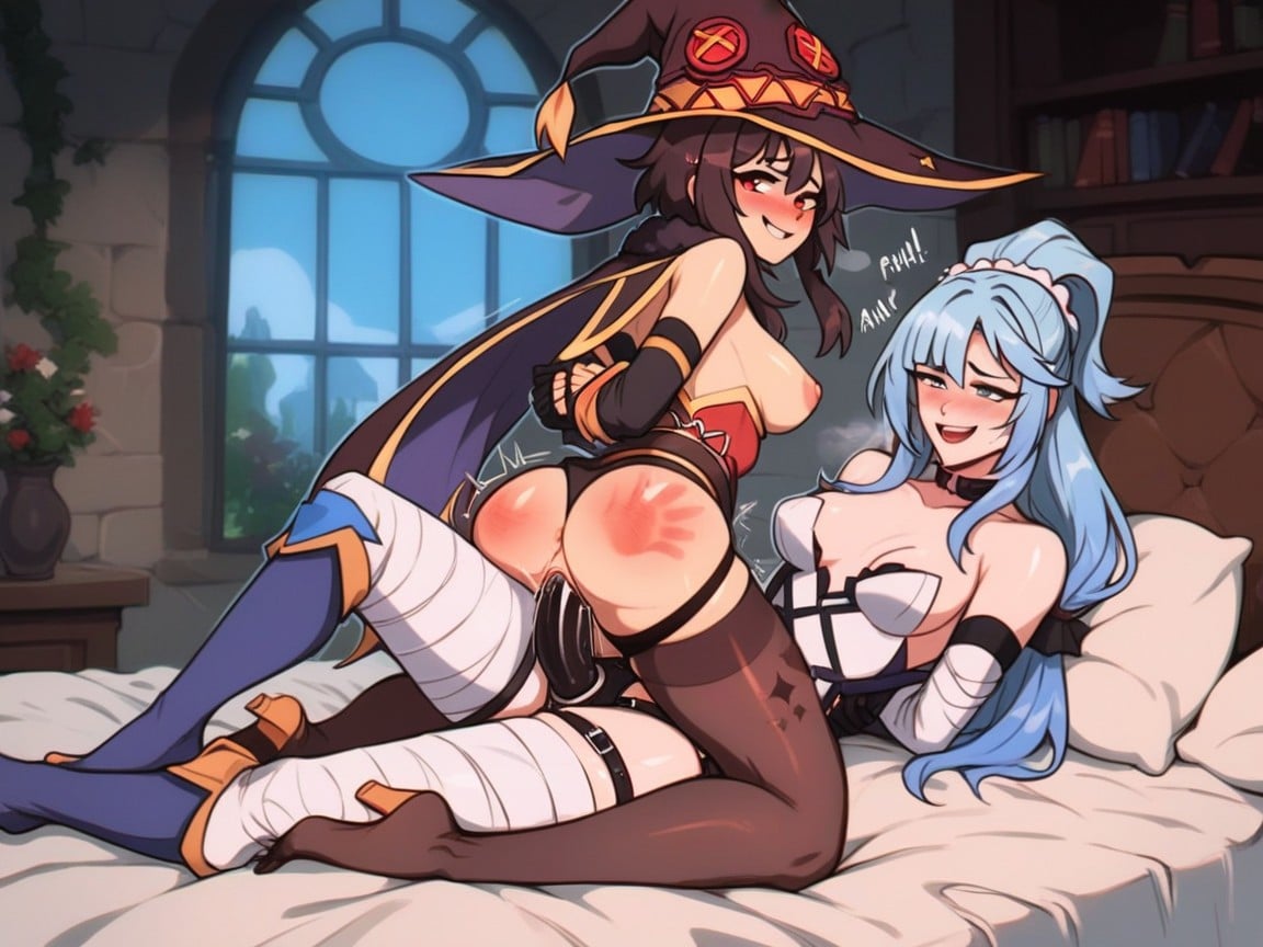 Mansion, Pussy Dripping, Black Dildo Hentai AI Porn