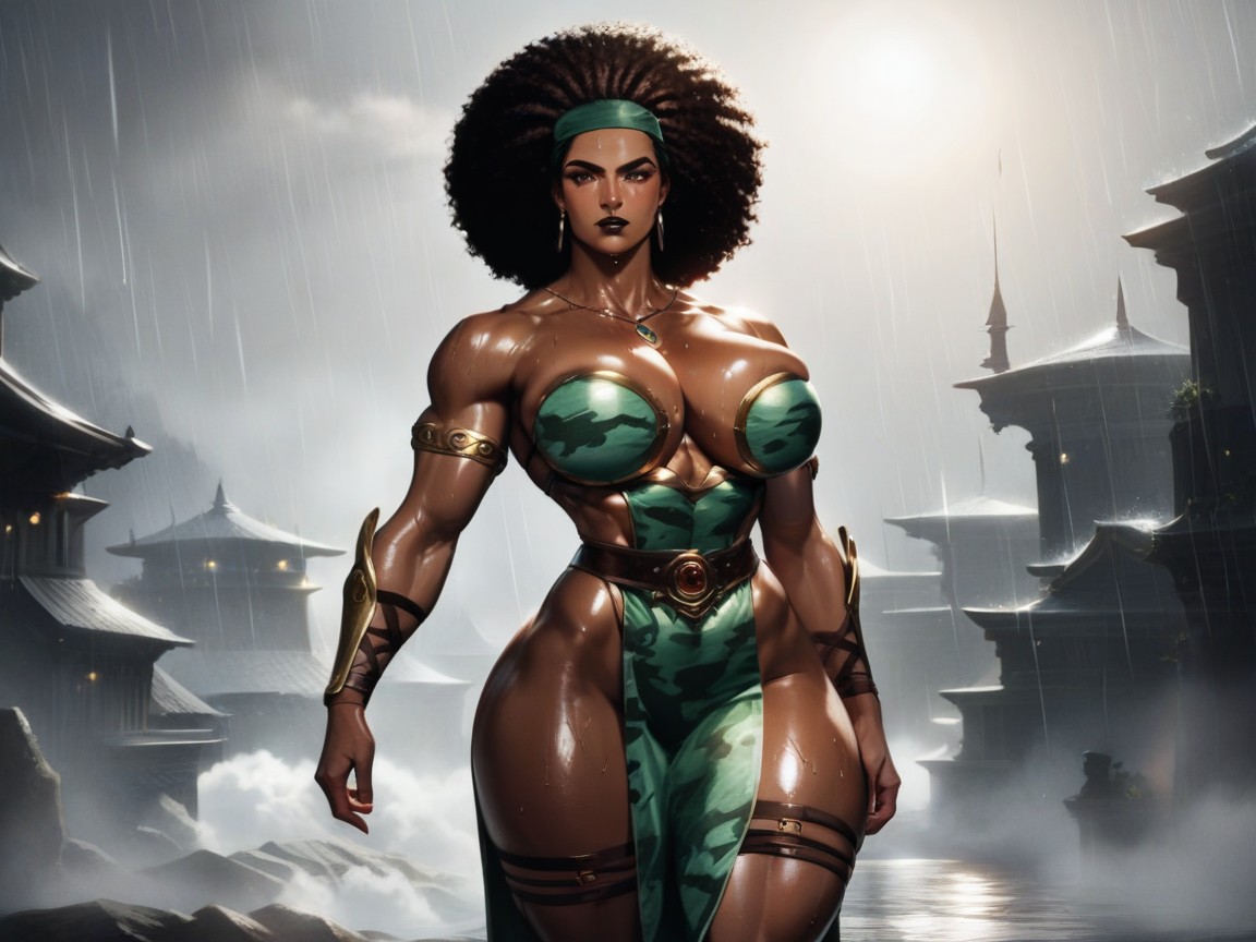 Feminine Muscular Body, Gladiator Weapons, Specular Lighting AI Porn
