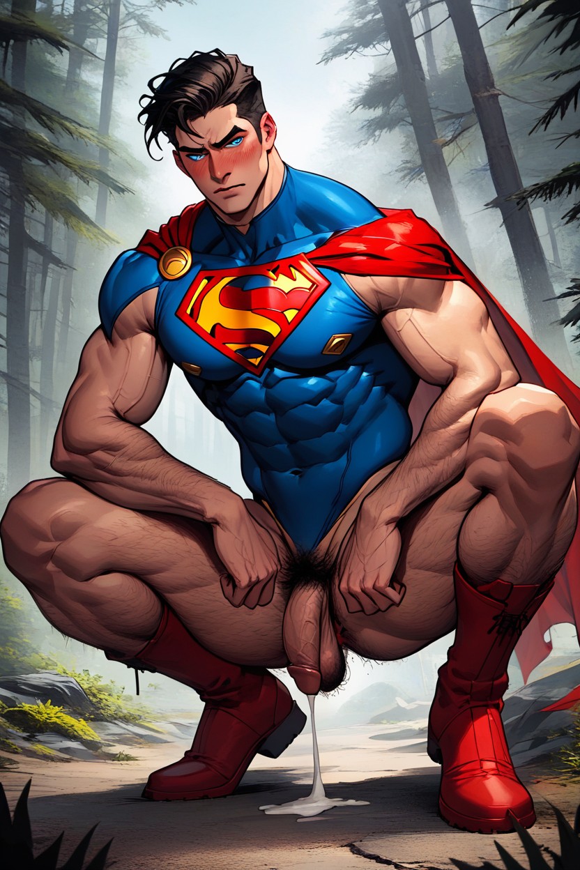 Embarrassed , Muscular, Forest AI Gay Porn