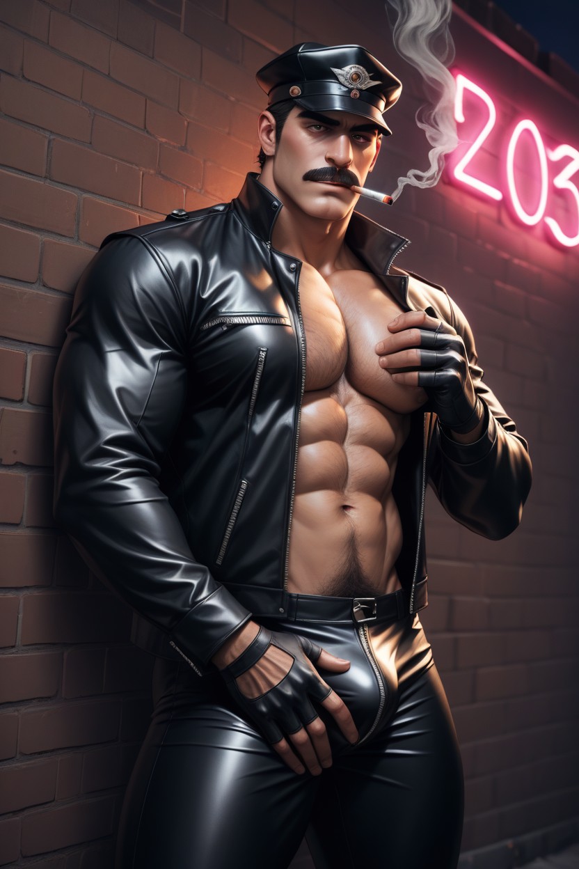 Solo, Hand Gropping Crotch, Nipples AI Gay Porn