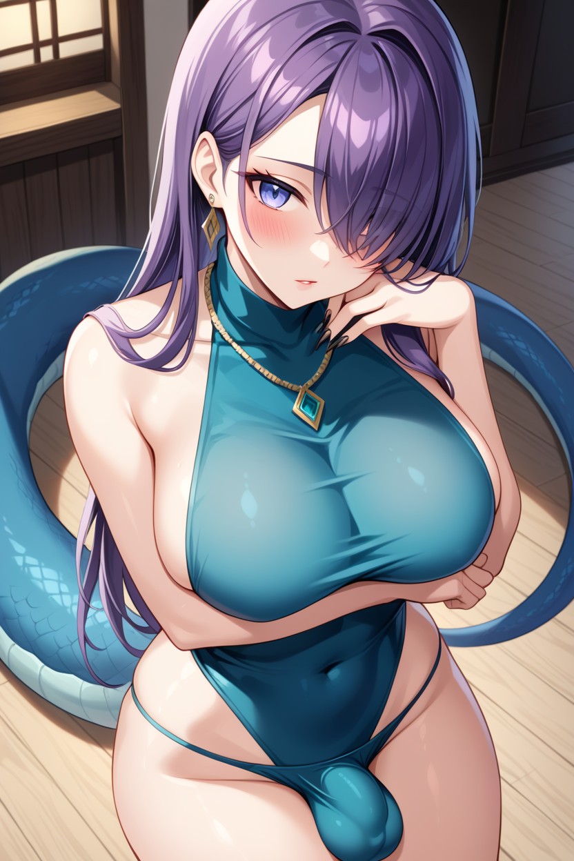 Teal Scalesshe Has Long, Necklace, Soft Shemale AI Porn