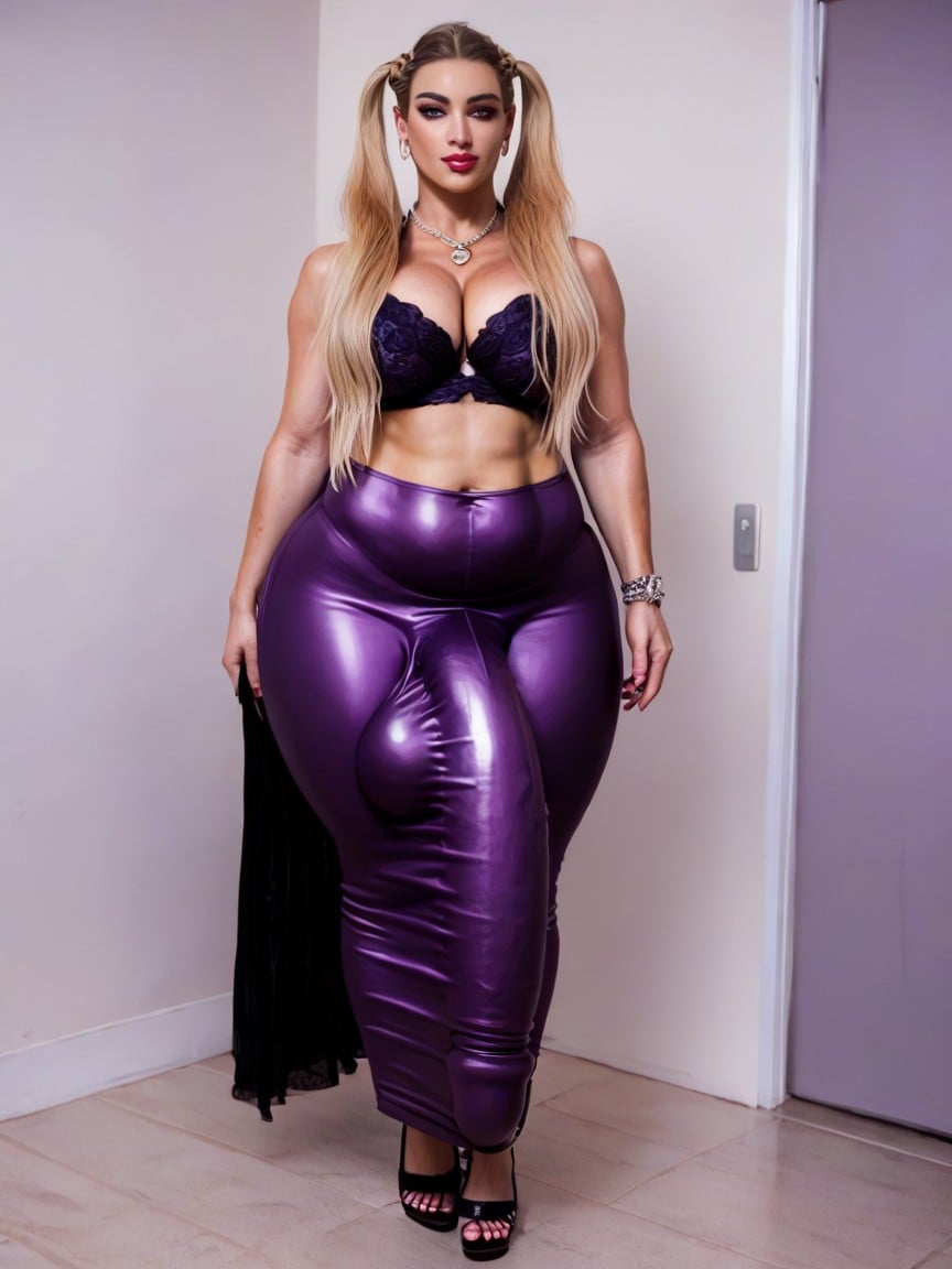 Rear Visible Thong, Standing, Male Chest Shemale AI Porn
