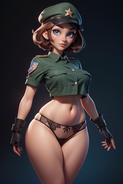 Curvy Hips, Large Breasts, Face AI Porn