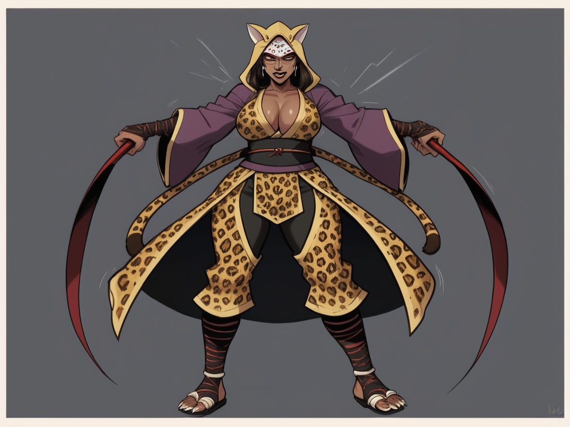 Leopard Print Ears, Samurai Cats, Long Claws AI Porn