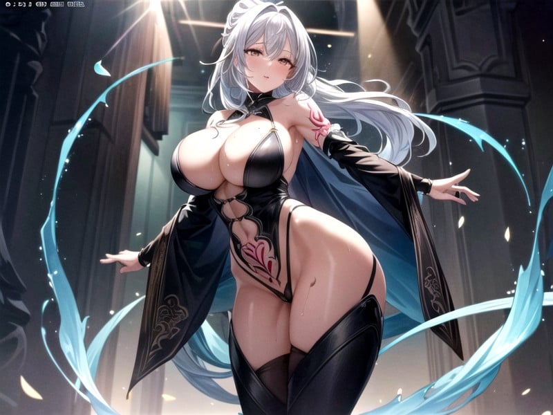 Geometric Pattern Tattoo, Red Tattoo, Presenting Lower Body Hentai AI Porn