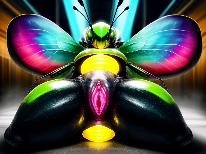 Presenting Abdomenthrobbing Insect Abdomen, Looking At Viewer, Insectoid Head Furry AI Porn