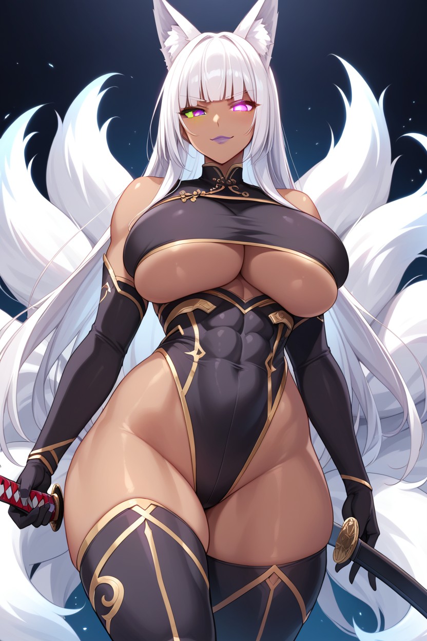 Katana, Skin Tight, Dark Skin Hentai AI Porn