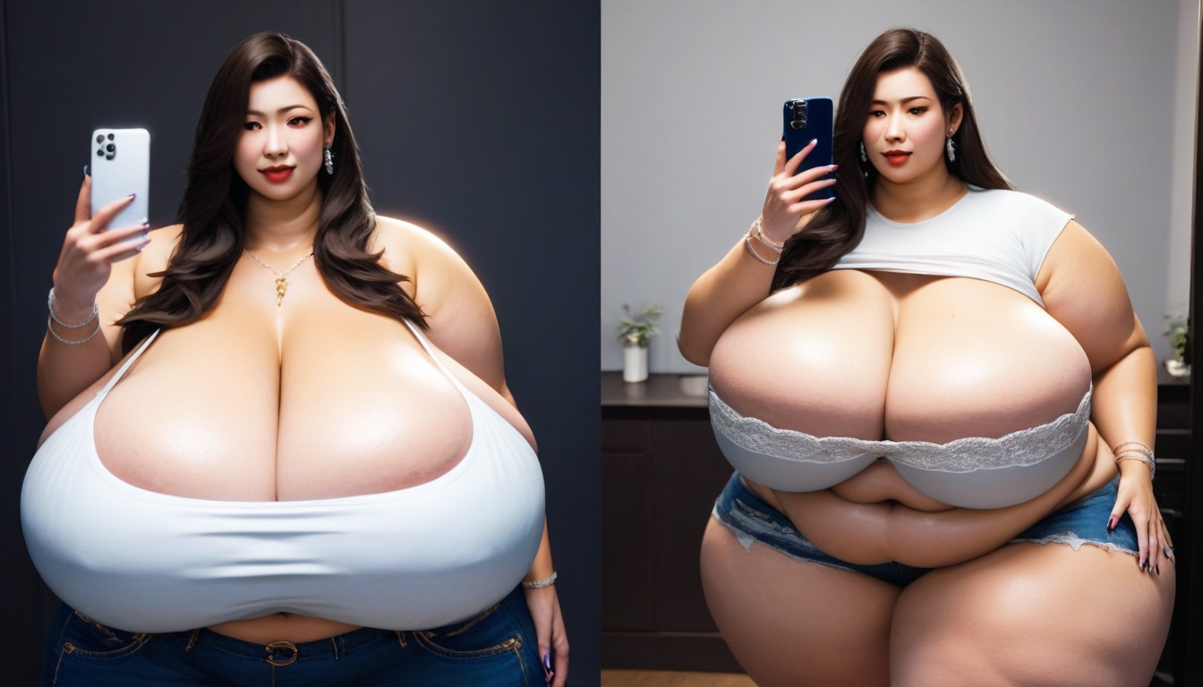 Feedee Hucow Kink With Mass Weight Gain, Extremely Fat Thick Feedee Woman With Thick Wide Hips, Breast Expansion Hentai AI Porn