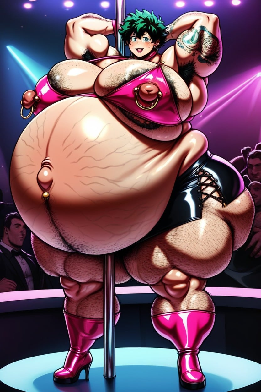 Tattoo, Super Wide Hips, Gigantic Trier Drops Shaped Breasts AI Gay Porn