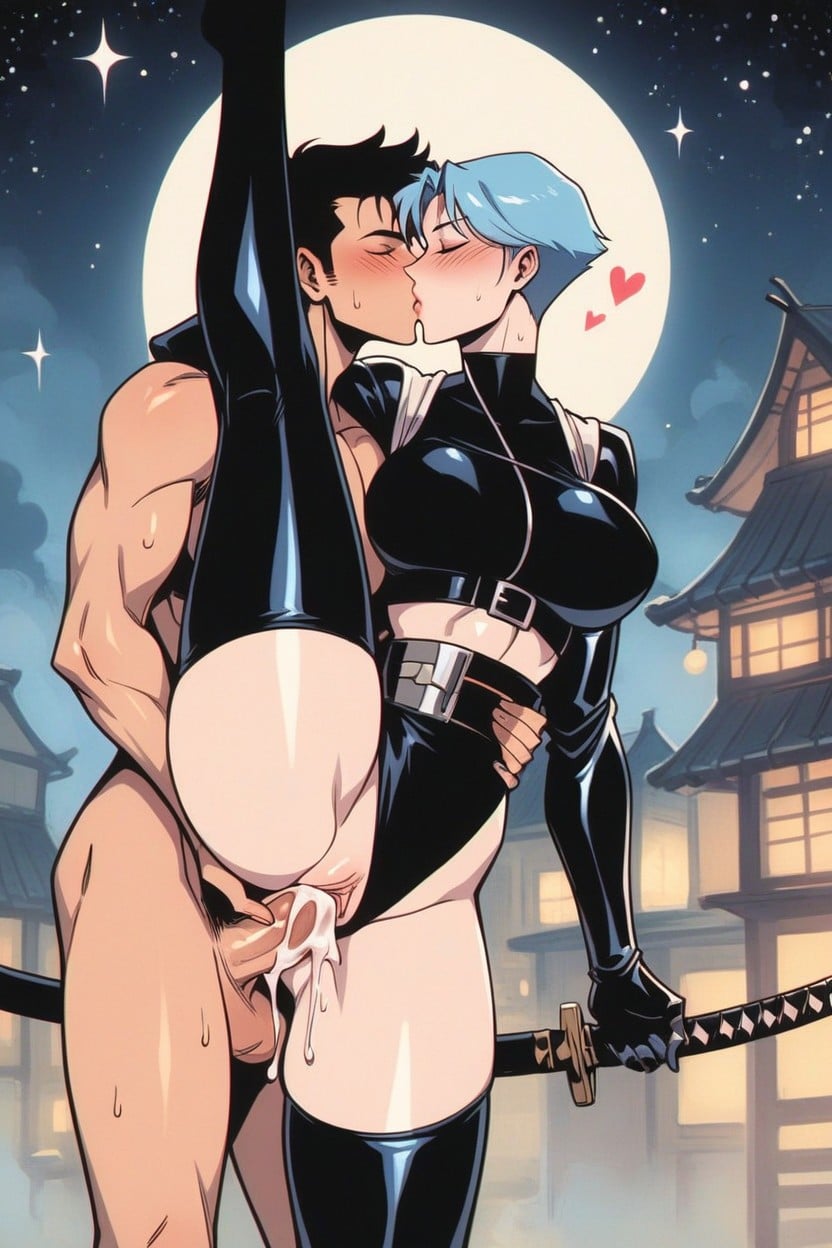 Kissing, Hair, Full Moon Hentai AI Porn