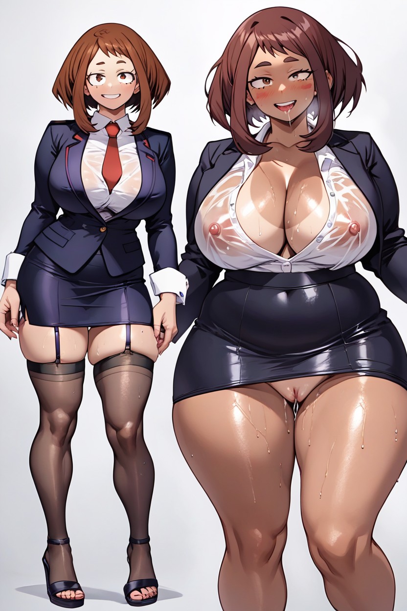 Nsfw, Ochaco Urarakamy Hero Academia, Tanned Skin Hentai AI Porn