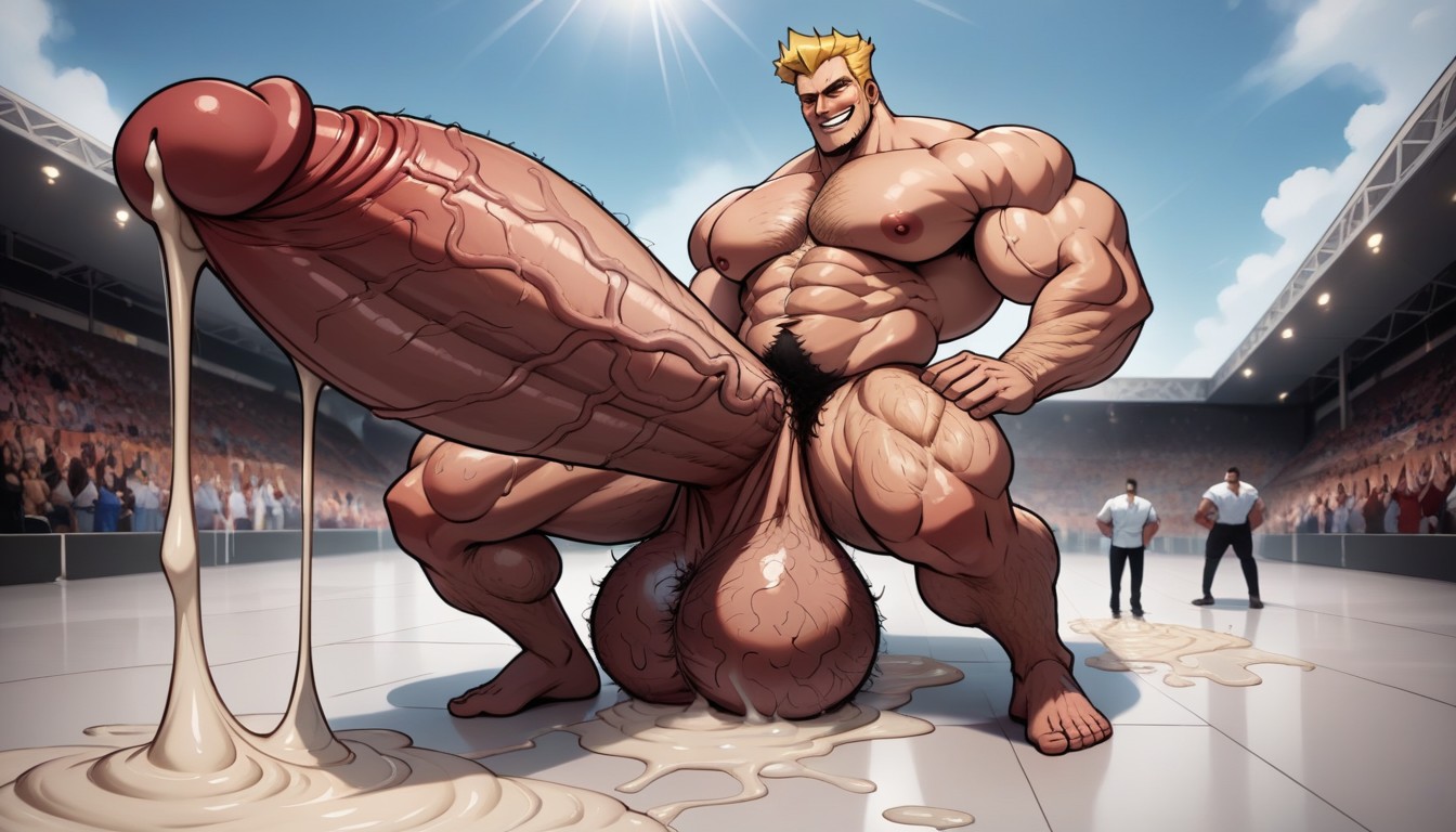 Cum Flooding Floor, Hyper Girth, 2 People AI Gay Porn