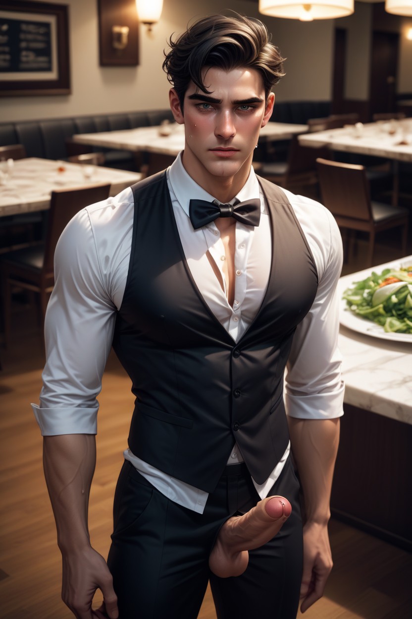 Ribcage, Handsome, Standing AI Gay Porn