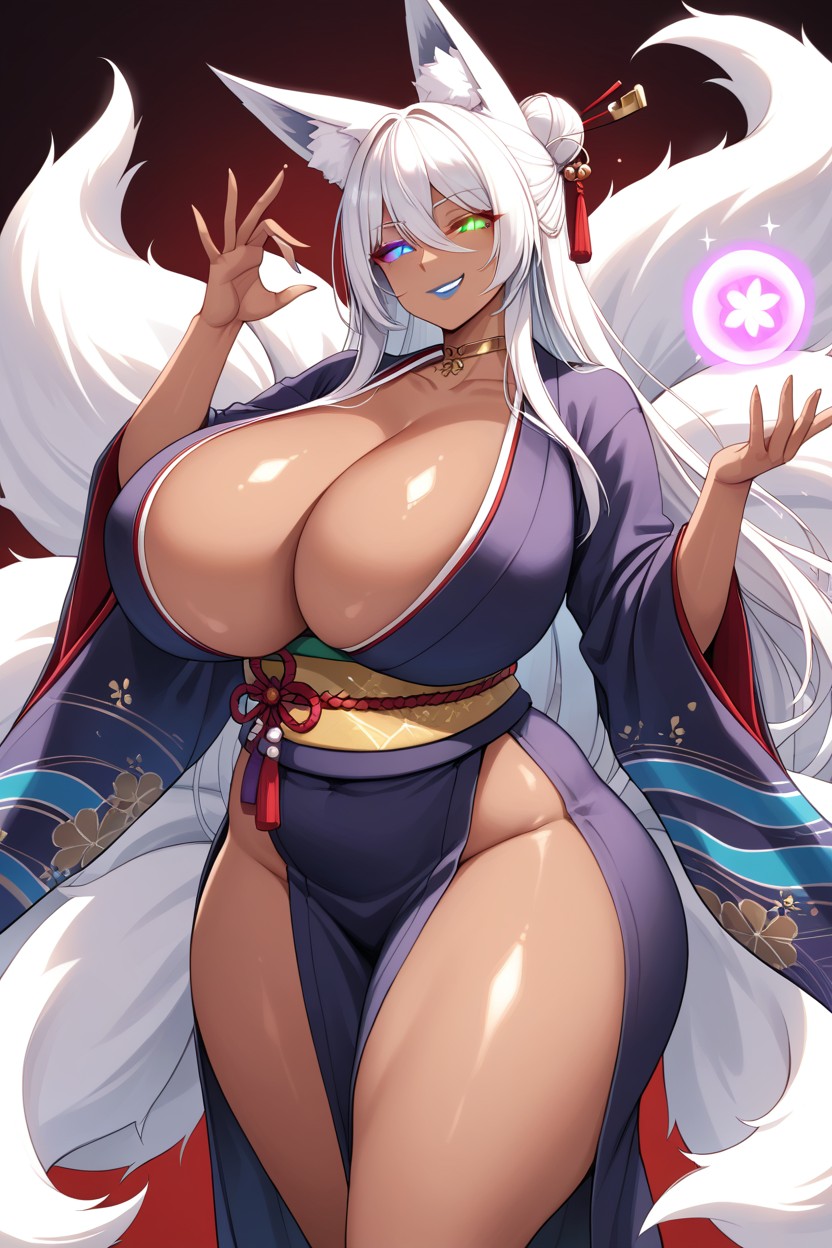 Purple Eye, Massive Breast, Smirk Hentai AI Porn