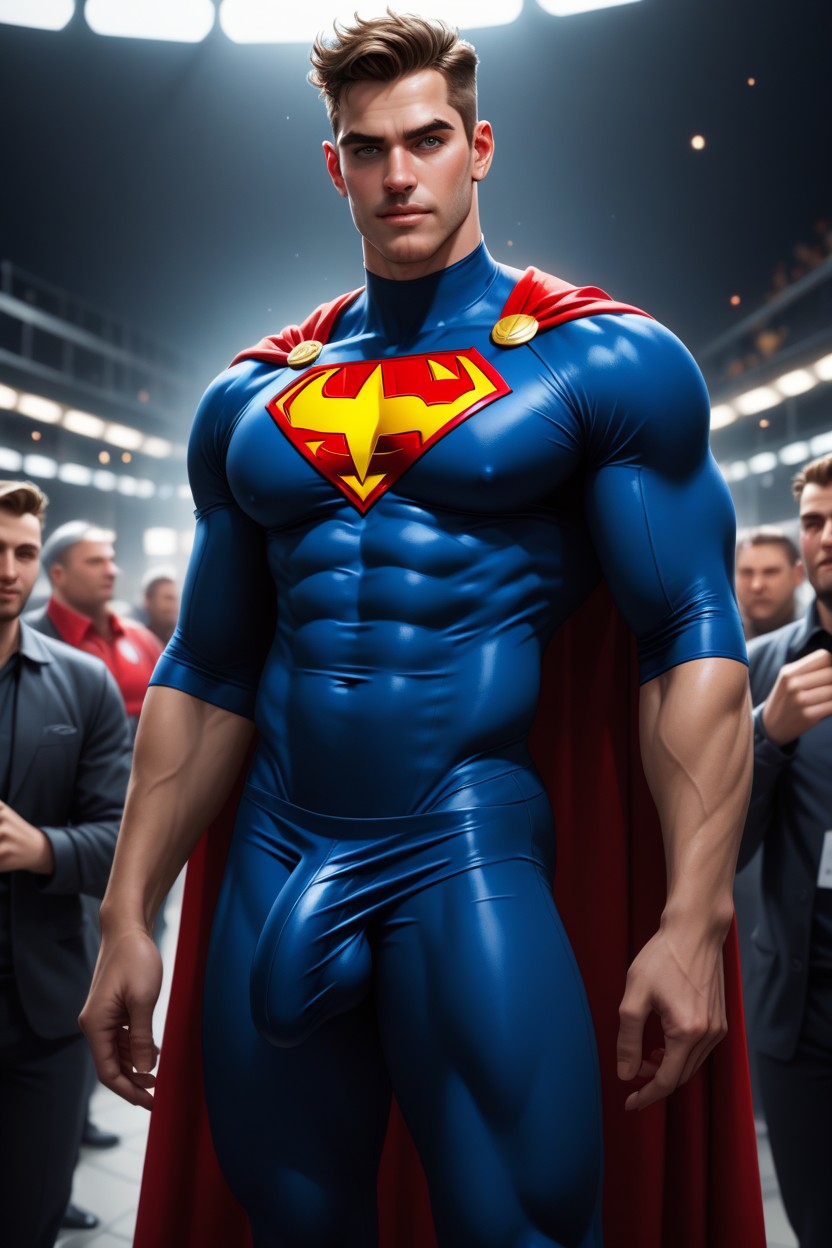 Underwear Bulge, Superhero, Standing AI Gay Porn