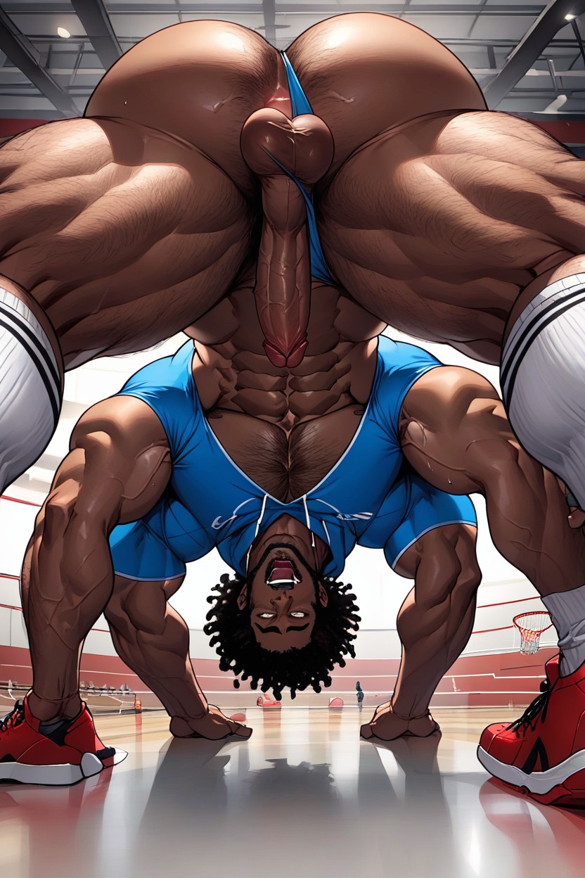 Muscular, Bodybuilder, Red AI Gay Porn
