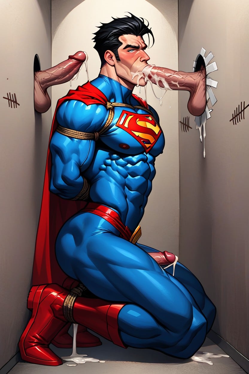 Face And Chest, Different Cocks From Holes On The Wall, Eye Contact AI Gay Porn