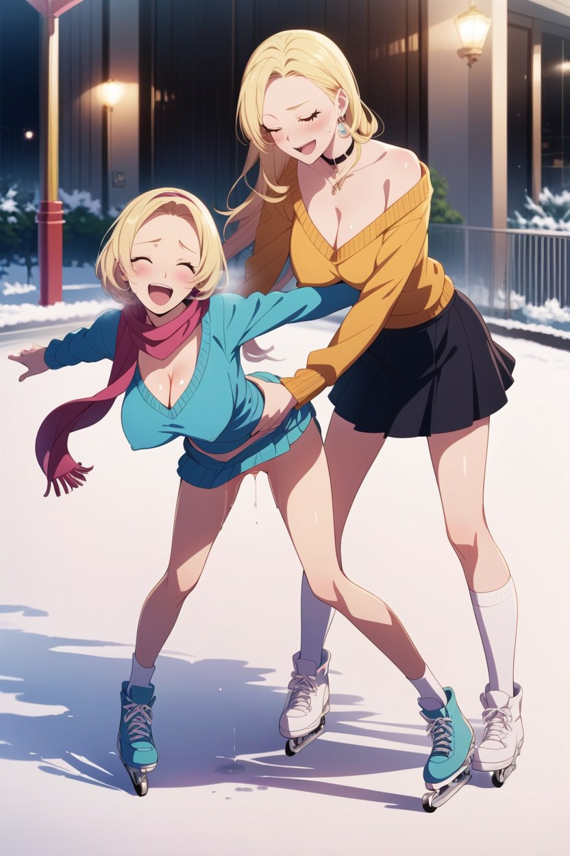 Laughing, Blushing, Cold Hentai AI Porn