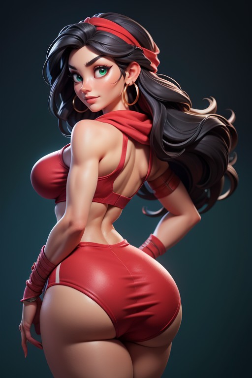 Large Hoop Earrings, Leotard, Large Breasts AI Porn