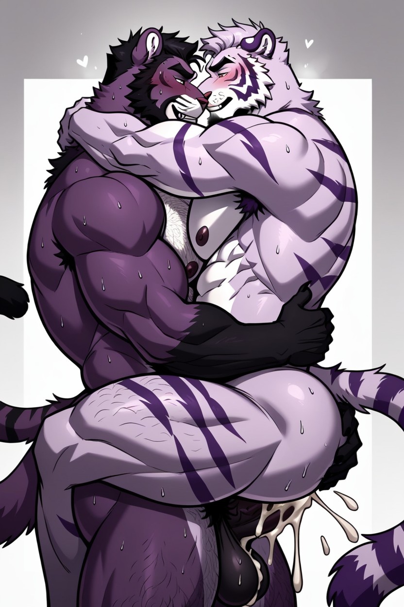 Cum Every Where, Hypertrophy Pecs Massive, Cum Everywhere Furry AI Porn
