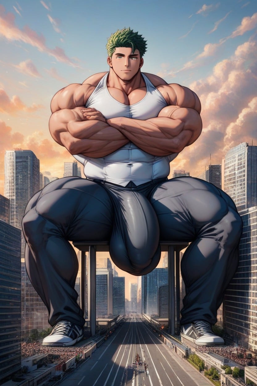 Massive Cock, Visible Bulge, Huge Muscle AI Gay Porn