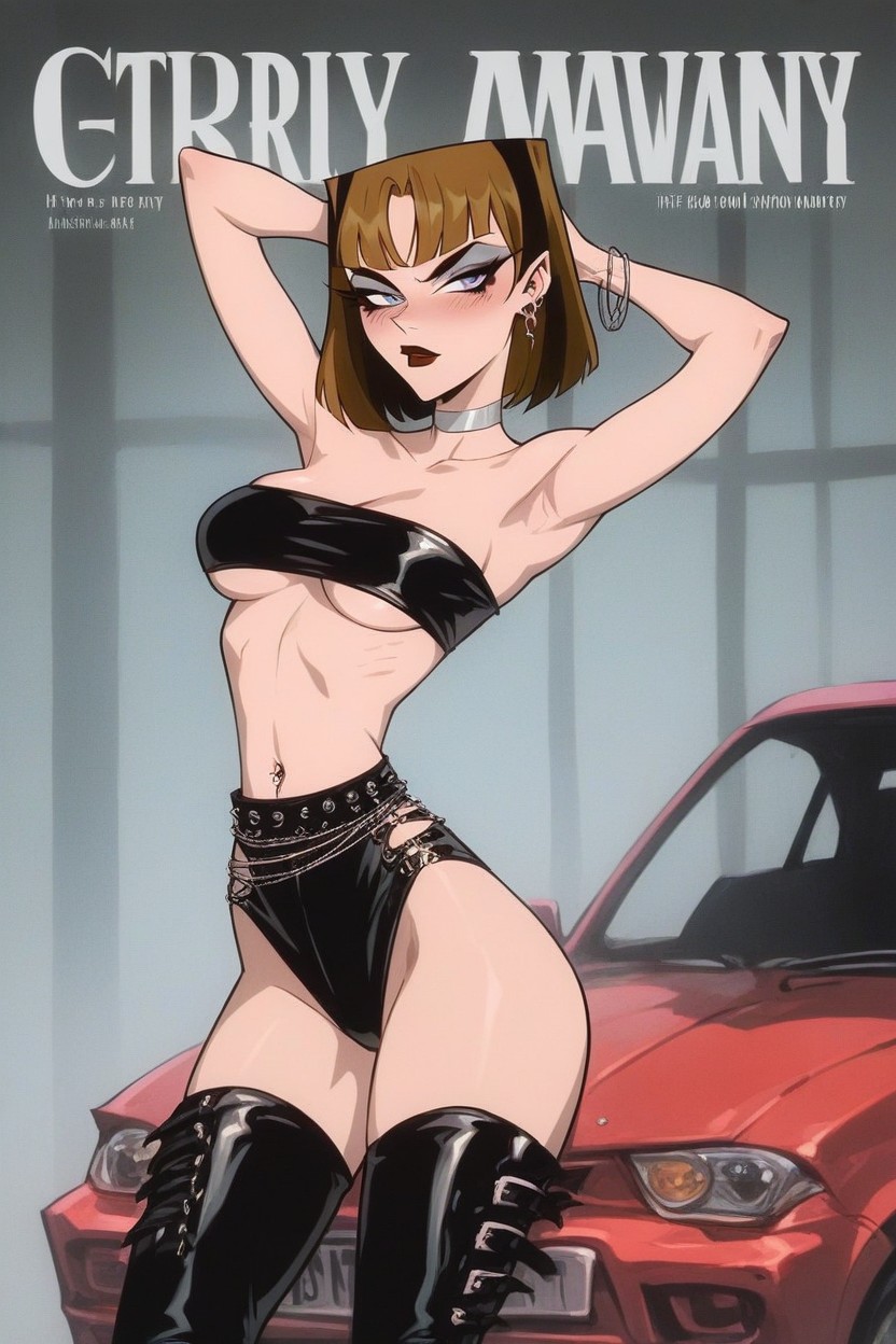 Scrawny Chest, Eye Makeup, Pin Straight Hair Hentai AI Porn